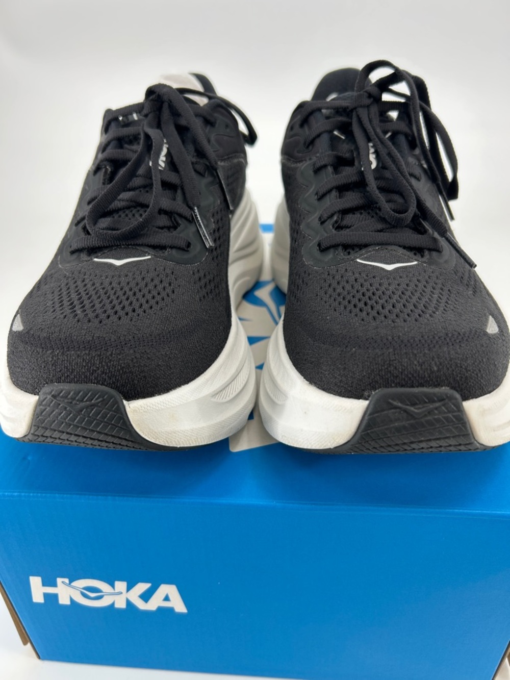 Hoka Bondi 9 Shoes Size 8.5 WIDE WIDTH Black White Running Sneakers Cushioned - Picture 12 of 13